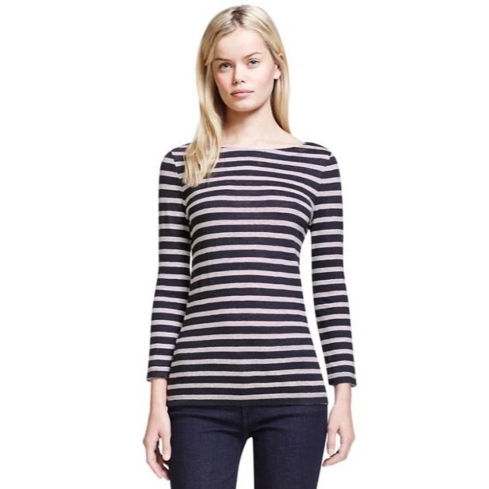 Tory Burch Linen Virginia Top in Sailor Stripe Size S